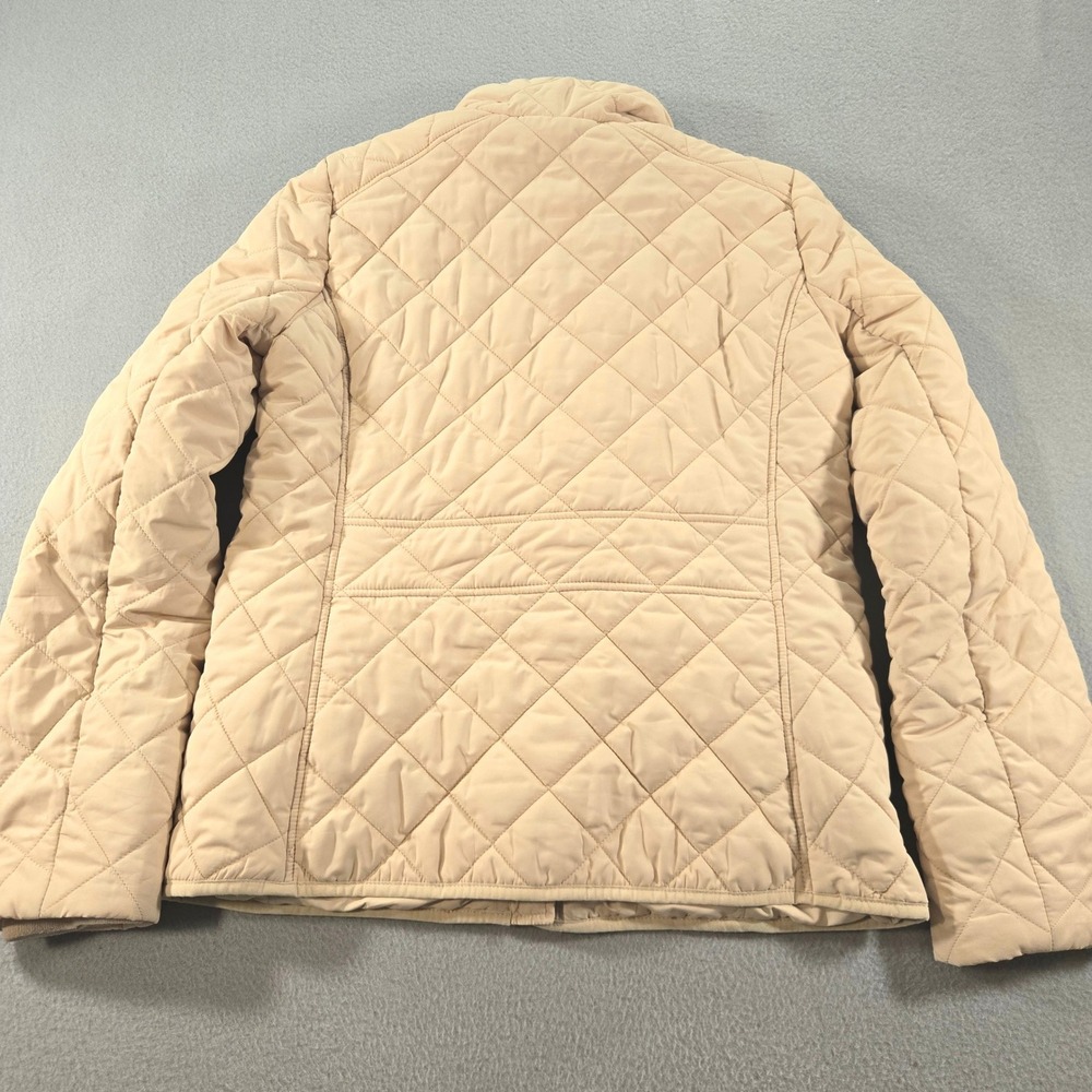 J.Crew Excursion Quilted Jacket Womens Small Tan Beige Gold Snap E2004 - Picture 3 of 8